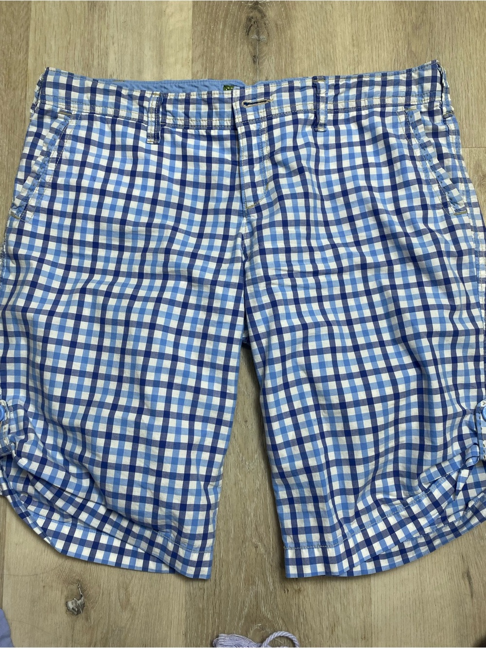 American Eagle Outfitters Blue/ White Gingham Shorts Y2K 2000’s Low Rise